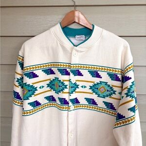 ART UNLIMITED southwestern cardigan sweatshirt jacket Yakama Indian Nation XL